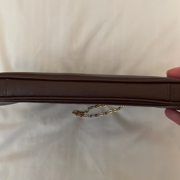 NEW Ann Taylor brown leather purse with gold chain. - Picture 9 of 12